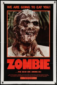 3a1200 ZOMBIE 1sh 1980 Zombi 2, Lucio Fulci classic, gross c/u of undead, we are going to eat you!