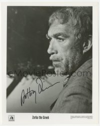 3f0524 ANTHONY QUINN signed TV 8x10 still R1980s super close portrait from Zorba the Greek!