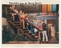 3f0975 BRADY BUNCH signed color 8x10 REPRO still 1980s by BOTH Sherwood Schwartz & Florence Henderson