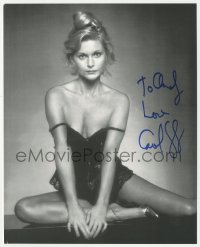 3f0984 CAROL LYNLEY signed 8x10 REPRO still 1980s sexy portrait with skimpy lingerie falling off!