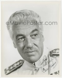 3f0986 CESAR ROMERO signed 8x10 REPRO still 1980s great close up in uniform late in his career!