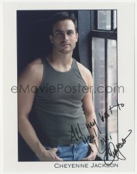 3f0510 CHEYENNE JACKSON group of 2 signed 8x10 publicity stills 2000s great portraits of the actor!