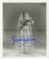 3f1017 ELIZABETH MONTGOMERY signed 8x10 REPRO still 1980s full-length in bridal gown with tulips!