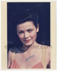 3f1030 GENE TIERNEY signed color 8x10 REPRO 1970s head & shoulders portrait of the beautiful star!