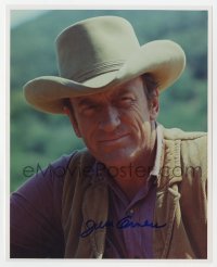 3f1044 JAMES ARNESS signed color 8x10 REPRO still 1990s wearing cowboy hat later in his career!