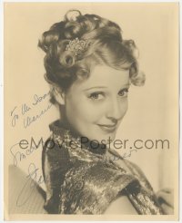 3f0629 JEANETTE MACDONALD signed deluxe 8x10 still 1930s beautiful portrait wearing beaded blouse!