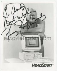 3f0652 KING KONG BUNDY signed 8x10 publicity still 1980s pro wrestler in a HeadStart computer promo!