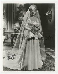 3f1079 LANA TURNER signed 8x10 REPRO still 1980s portrait of the beautiful star in wedding gown!