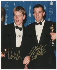 3f1111 MATT DAMON/BEN AFFLECK signed color 8x10 REPRO still 2000s w/ Oscars for Good Will Hunting!