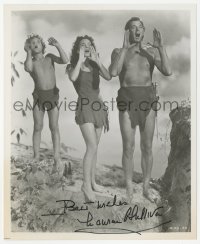 3f1112 MAUREEN O'SULLIVAN signed 8x10 REPRO 1942 w/Weissmuller & Sheffield in Tarzan's NY Adventure!