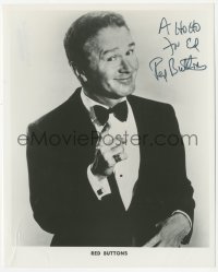 3f0712 RED BUTTONS signed 8x10 publicity still 1970s great smiling portrait wearing tuxedo!