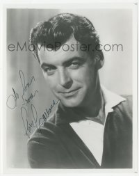3f1138 RORY CALHOUN signed 8x10 REPRO still 1980s head & shoulders c/u of the handsome leading man!