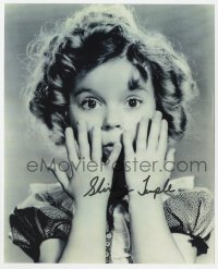 3f1147 SHIRLEY TEMPLE signed 8x10 REPRO still 1970s surprised portrait of the legendary child star!