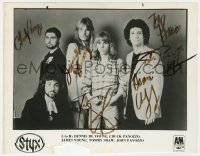 3f0746 STYX signed 8x10 music publicity still 1980 by de Young, Panozzo, Young, Shaw, AND Panozzo!