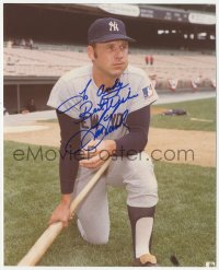 3f1161 TOM TRESH signed color 8x10 REPRO still 1988 the New York Yankees baseball player kneeling!