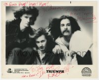 3f0758 TRIUMPH signed 8x10 music publicity still 1986 by Rik Emmett, Gil Moore AND Mike Levine!