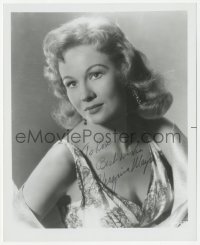 3f1167 VIRGINIA MAYO signed 8x10 REPRO still 1980s head & shoulders portrait with cleavage!