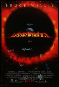 3f0027 ARMAGEDDON signed advance DS 1sh 1998 by Willis, Affleck, Tyler, Thornton, Buscemi & FIVE more!