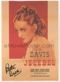 3f0485 BETTE DAVIS signed book page 1980s great artwork of her on a Jezebel poster image!
