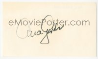 3f0775 AVA GARDNER signed 3x5 index card 1980s it can be framed & displayed with a repro still!