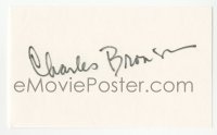 3f0786 CHARLES BRONSON signed 3x5 index card 1980s it can be framed & displayed with a repro!