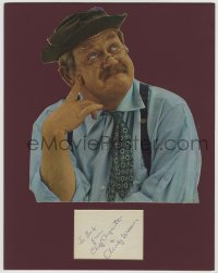 3f0123 CLIFF ARQUETTE signed 3x5 index card in 11x14 display 1940s ready to frame & display!