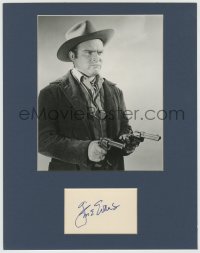 3f0129 GENE EVANS signed 3x5 index card in 11x14 display 1950s ready to frame & hang on the wall!