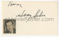 3f0810 HENRY SILVA signed 3x5 index card 1980s it can be framed & displayed with a repro!