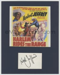 3f0131 HERB JEFFRIES signed 3x5 index card in 11x14 display 1950s ready to frame & hang on the wall!