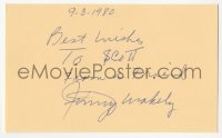 3f0822 JIMMY WAKELY signed 3x5 index card 1980 it can be framed & displayed with a repro still!
