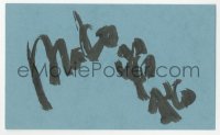3f0842 MAKO signed 3x5 index card 1980s it can be framed & displayed with a repro still!