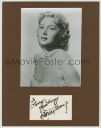3f0149 RHONDA FLEMING signed 3x5 index card in 11x14 display 1950s ready to frame & display!