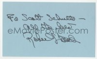 3f0867 ROBERT STACK signed 3x5 index card 1980s it can be framed & displayed with a repro still!
