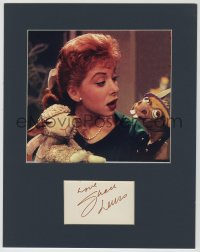 3f0152 SHARI LEWIS signed 3x5 index card in 11x14 display 1980s ready to frame & display!