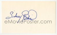 3f0873 SIDNEY POITIER signed 3x5 index card 1980s it can be framed & displayed with a repro still!