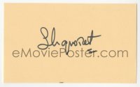3f0874 SIMONE SIGNORET signed 3x5 index card 1980s it can be framed & displayed with a repro still!
