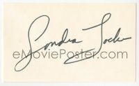 3f0875 SONDRA LOCKE signed 3x5 index card 1980s it can be framed & displayed with a repro still!