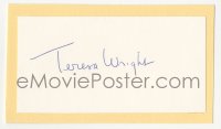 3f0878 TERESA WRIGHT signed 2x5 index card 1970s it can be framed & displayed with a repro still!