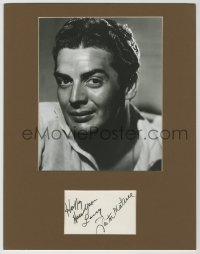3f0155 VICTOR MATURE signed 3x5 index card in 11x14 display 1950s ready to frame & display!