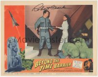 3f0108 BEYOND THE TIME BARRIER signed LC #7 1960 by Robert Clarke, who's being held at gunpoint!