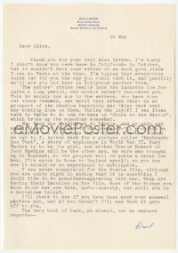 3f0379 BRADFORD DILLMAN signed letter 1960 discussing Marilyn Monroe, a marvelous talent!