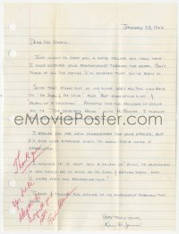 3f0382 FREDRIC MARCH signed letter 1966 he was delighted to autograph stills for author Ken Jones!