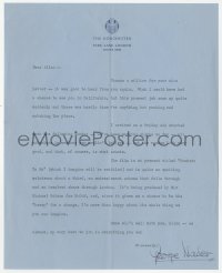 3f0384 GEORGE NADER signed letter 1957 from London, telling a personal friend about his new movie!