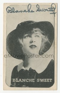3f0408 BLANCHE SWEET signed 2x4 photo card 1920s beautiful portrait of the silent leading lady!