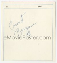 3f0473 ERNEST BORGNINE signed 6x6 note paper 1970s it could be framed with a repro still!