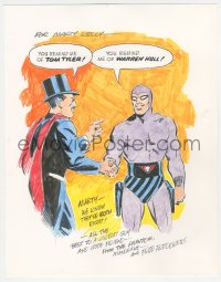 3f0056 FRED FREDERICKS signed original art 1970s cool drawing of The Phantom & Mandrake the Magician!