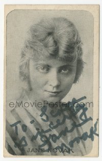 3f0409 JANE NOVAK signed 2x4 photo card 1920s head & shoulders portrait of the silent actress!