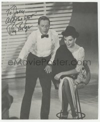 3f0490 RAY BOLGER signed book page 1980s great image in tuxedo with Judy Garland, they're not in Oz!