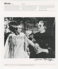 3f0175 SARA KARLOFF signed book page 1999 image of her famous father Boris in Bride of Frankenstein!
