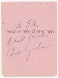 3f0214 AVA GARDNER/ITALO TAJO signed 5x6 cut album page 1950s it can be framed with a repro still!